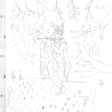 Drawing of Lord Krishna, by inmate Narayana Barbour —from Virginia