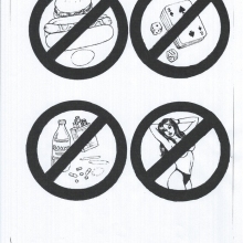 Drawing by inmate Burl D. —from Florida—depicting the four regulative principles.