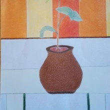 Drawing by inmate Gary Noller —from California. “TULASI DEVI”  Gary has stage four cancer.