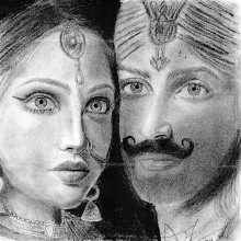 Drawing of Nanda Maharaja and Mother Yasoda, by inmate Anthony K. —from Colorado