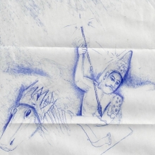 Drawing by inmate Robert B. —from Oregon—depicting a ksatriya.