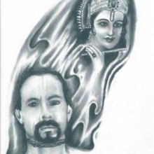 Drawing by unknown inmate depicting an inmate’s remembrance of Lord Kṛṣṇa.